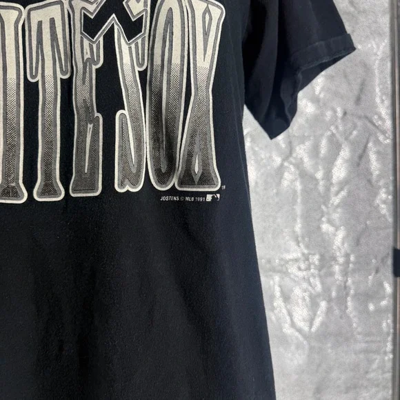 Vintage 1991 Chicago White Sox T Shirt Artex Single Stitch Black Mens Large MLB - Picture 8 of 8